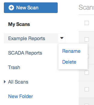 Nessus folder management