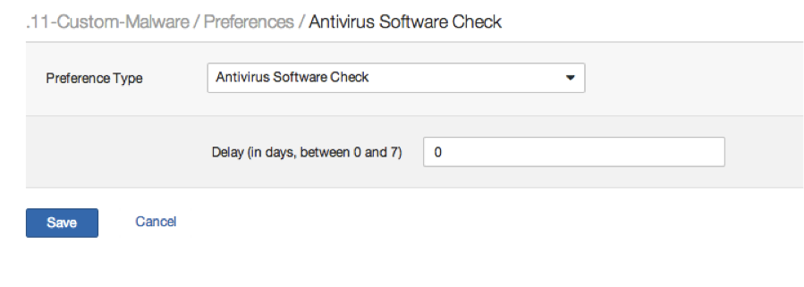 Anti-virus software check