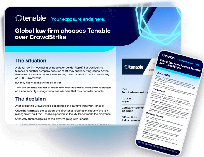 Global Law Firm Chooses Tenable over Crowdstrike