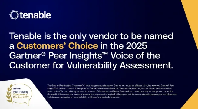 Tenable、脆弱性評価の「カスタマーズチョイス」に選出