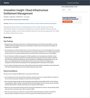 Gartner Innovation Insight: Gerenciamento de direitos da infraestrutura de nuvem