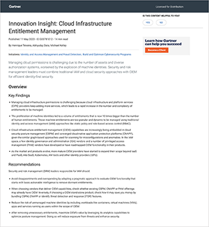 Gartner® Innovation Insight Cloud Infrastructure Entitlement
