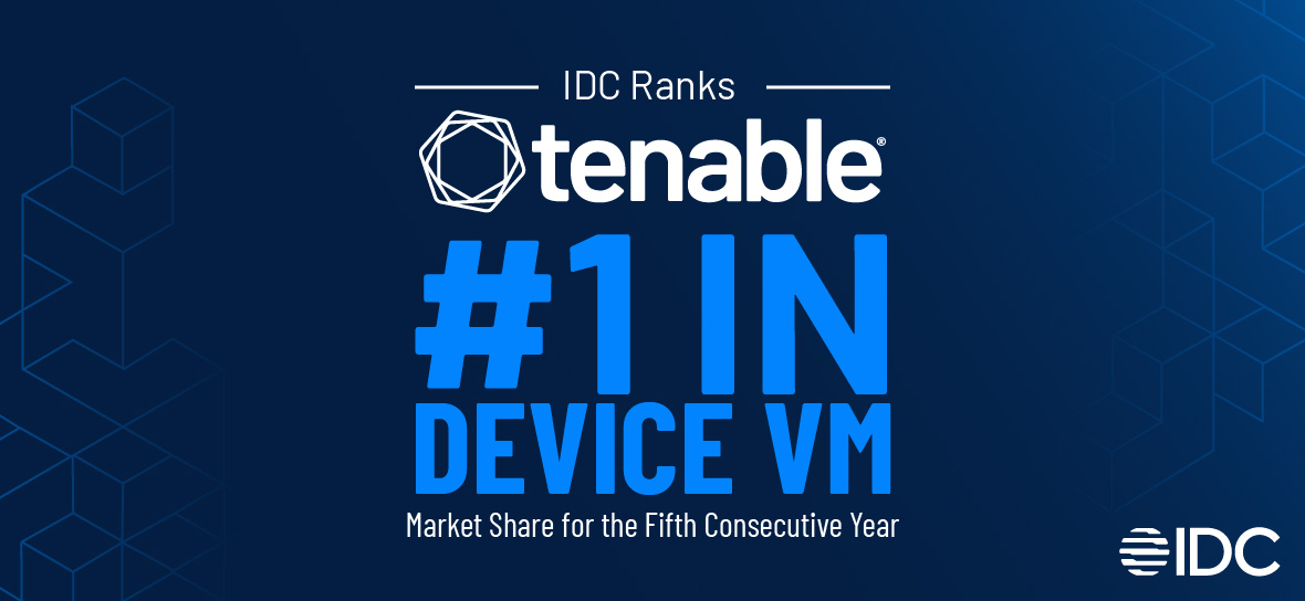A IDC classifica a Tenable como a número 1 em participação no mercado mundial de gerenciamento de vulnerabilidades de dispositivos pelo quinto ano consecutivo