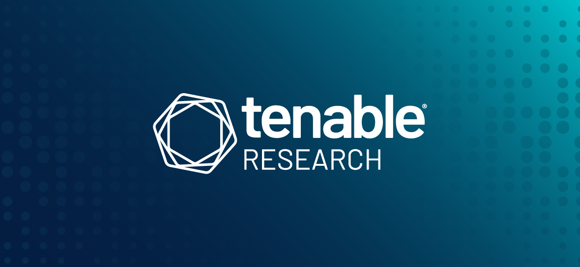 Tenable Research logo on gradient blue background