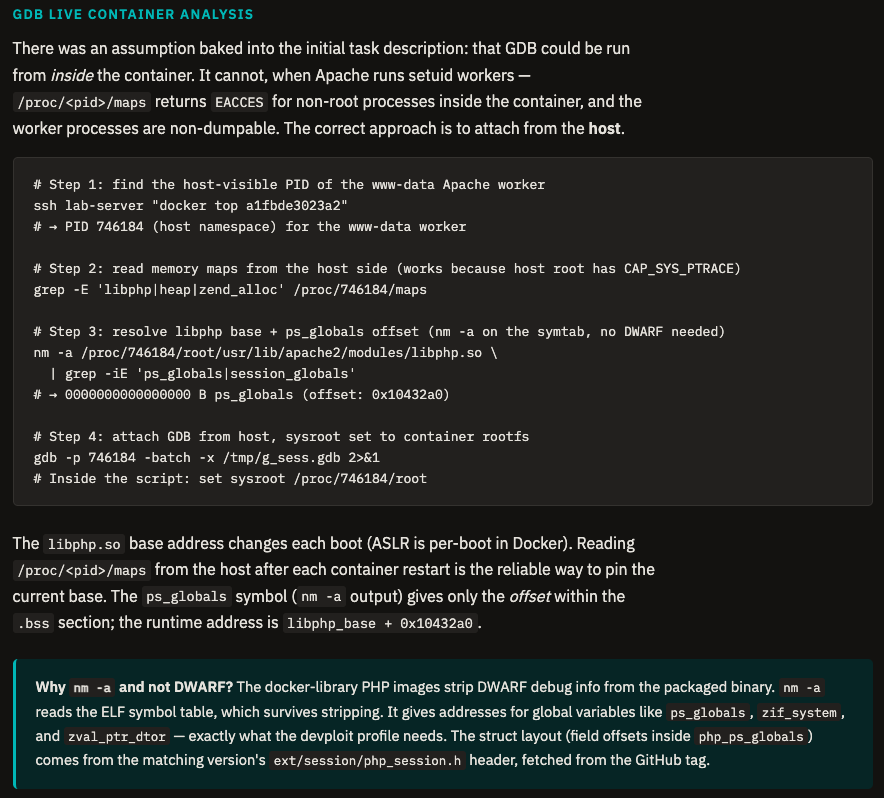 GDB analysis of a PHP worker