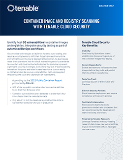 Container Image and Registry Scanning with Tenable Cloud Security