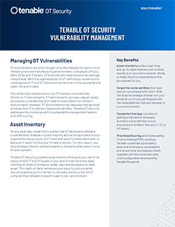 Tenable OT Security Vulnerability Management