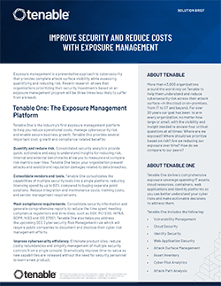 Improve security and reduce costs with exposure management