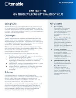 NIS2 Directive: How Tenable Vulnerability Management Helps