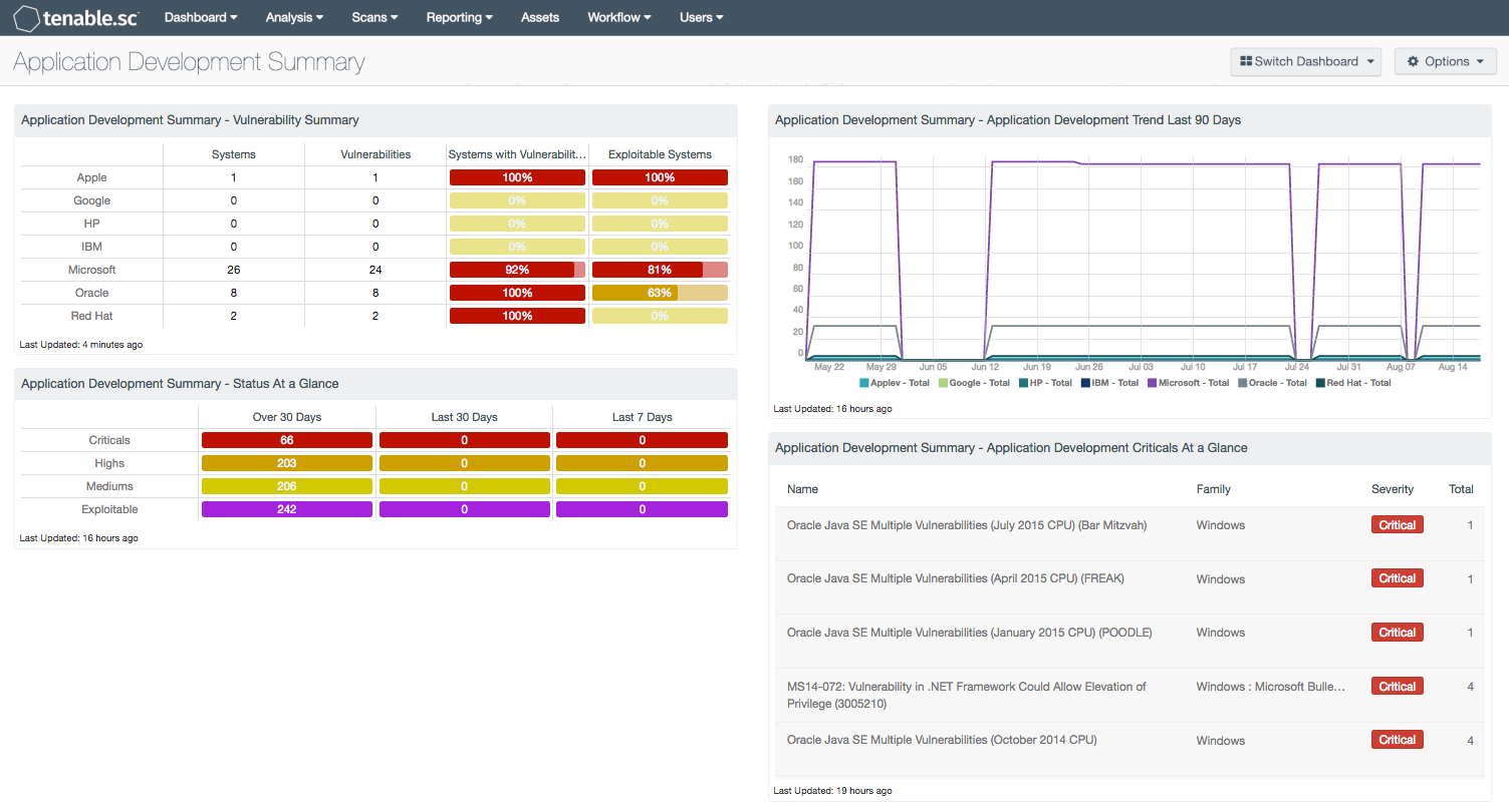 Application Development Summary Screenshot