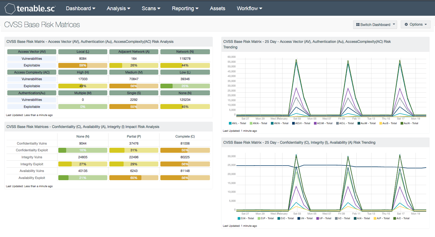 CVSS Base Risk Matrices Screen Shot