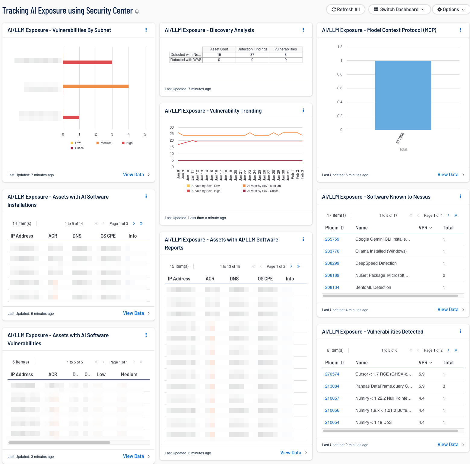 Tracking AI Exposure using Tenable Security Center