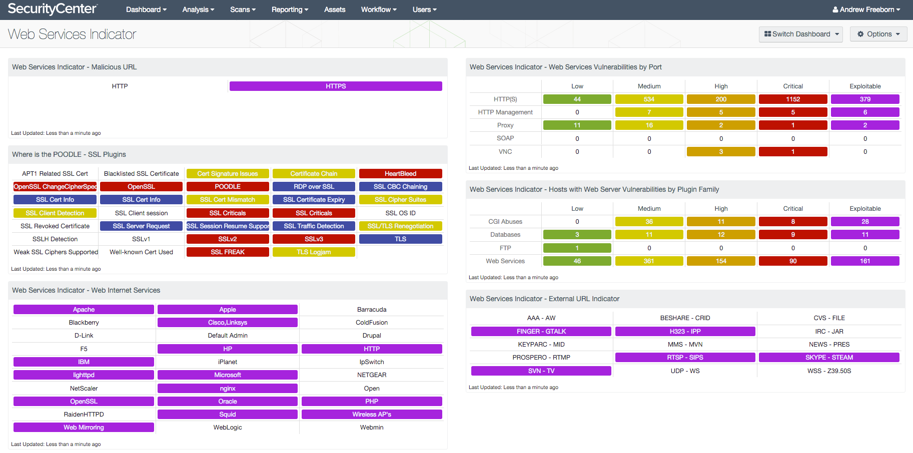 Web Services Indicator Dashboard