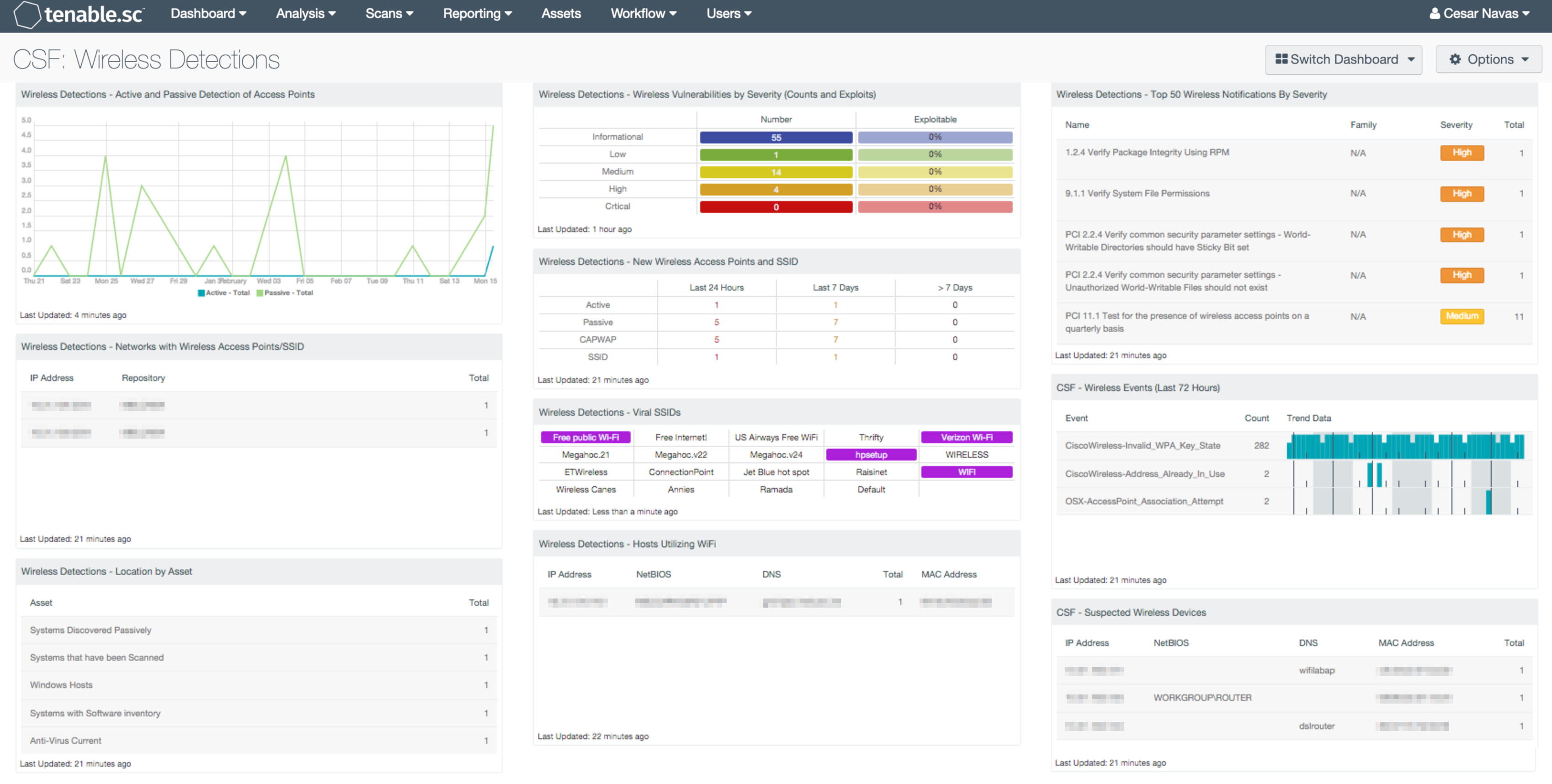CSF: Wireless Detections Screenshot