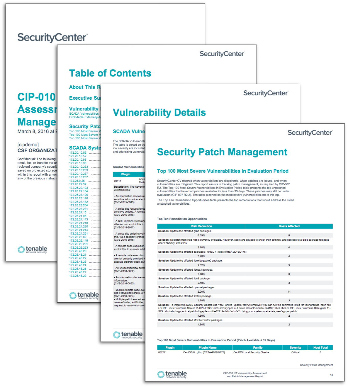 CIP-010 R3 Vulnerability Assessment and Patch Management Report Screenshot