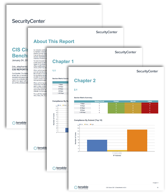 CIS Cisco Benchmark sample report image.