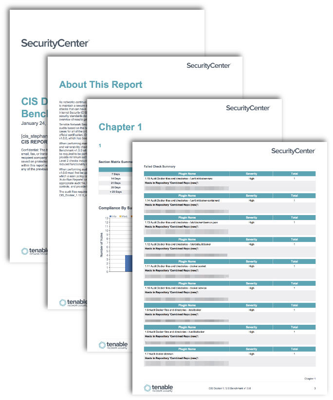 CIS Docker Benchmark Reports Screenshot