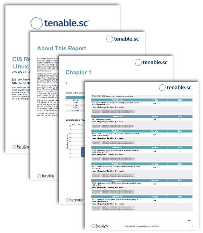 CIS Red Hat Benchmark Reports Screenshot