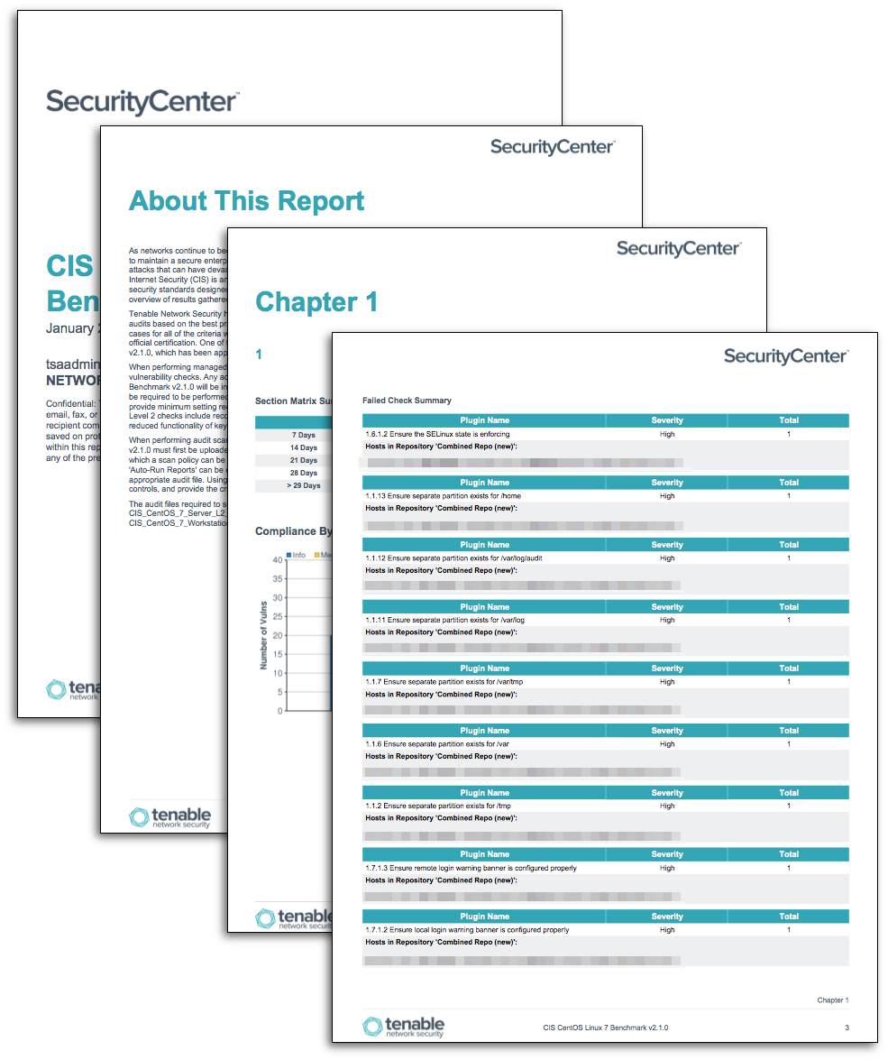 CIS CentOS Linux Benchmark Reports
