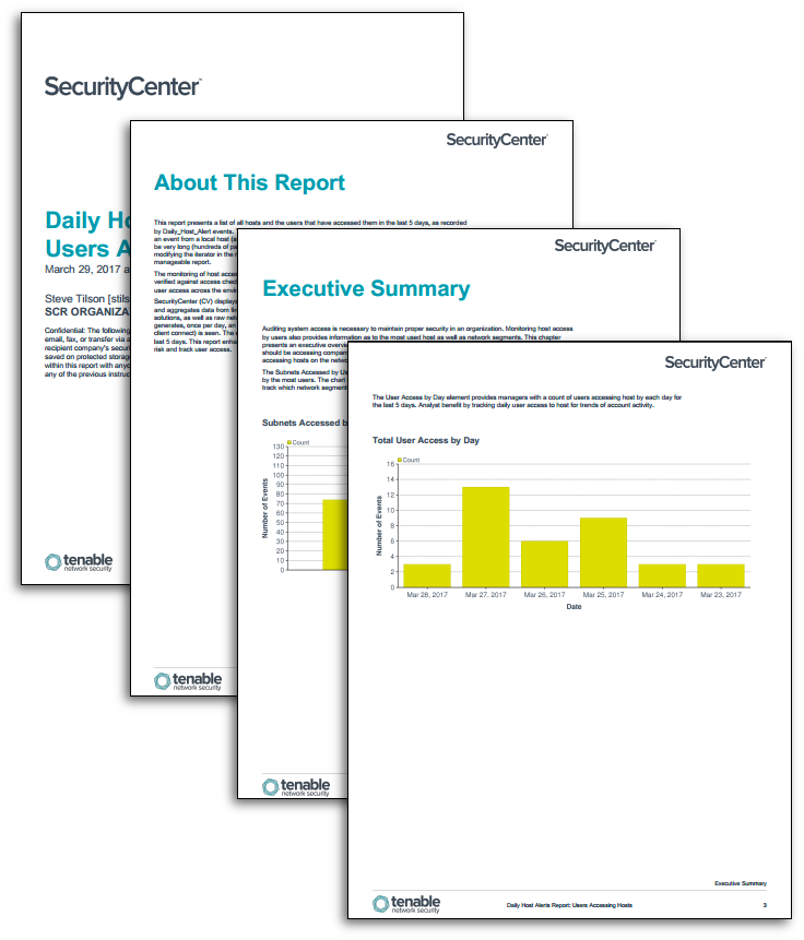 Daily Host Alerts Report Users Accessing Hosts SC Report Template
