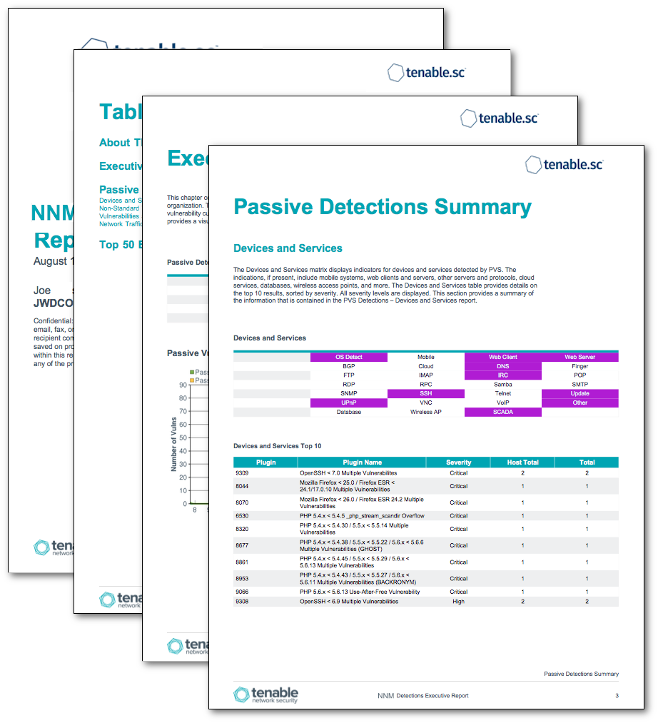 NNM Detections Executive Report screenshot