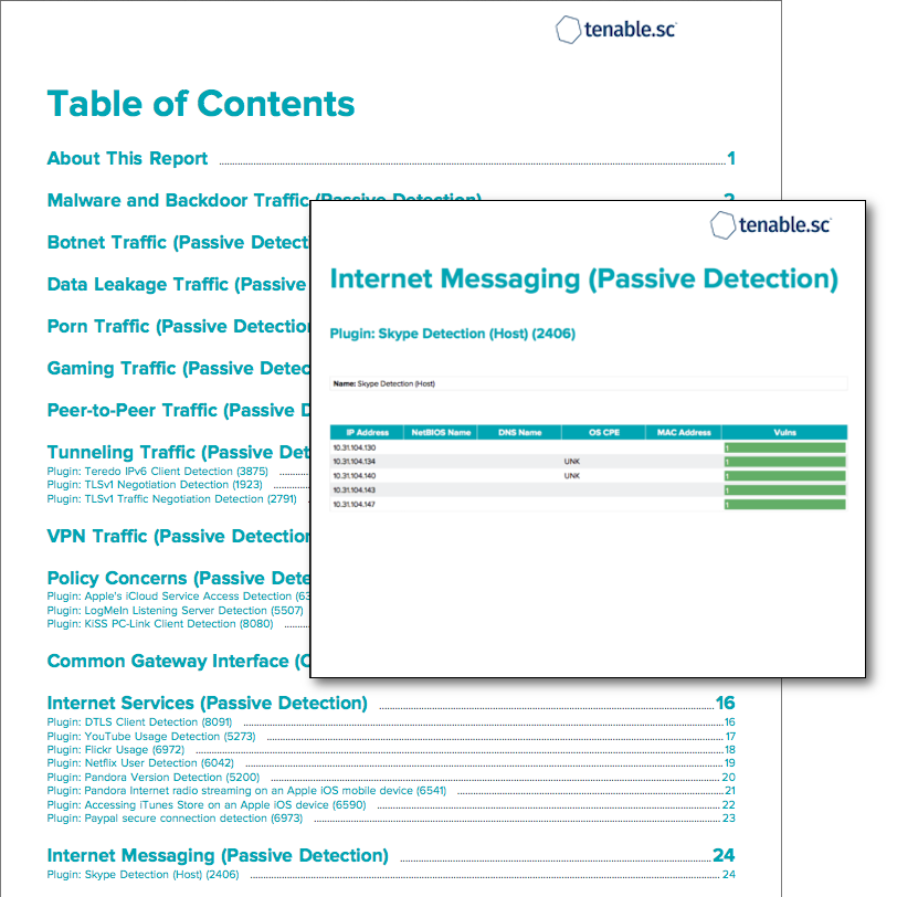 NNM Detections Report - Traffic Screenshot