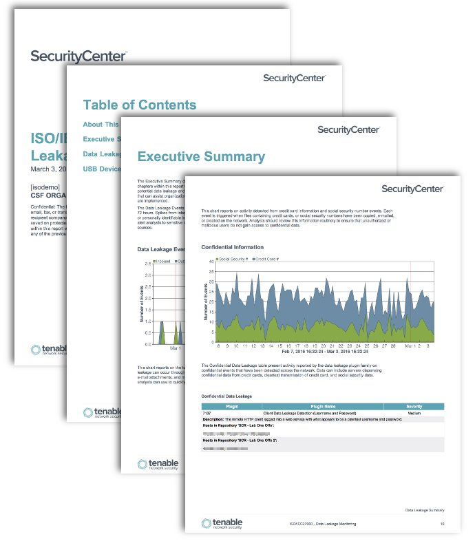 ISO/IEC27000: Data Leakage Monitoring Report Screenshot