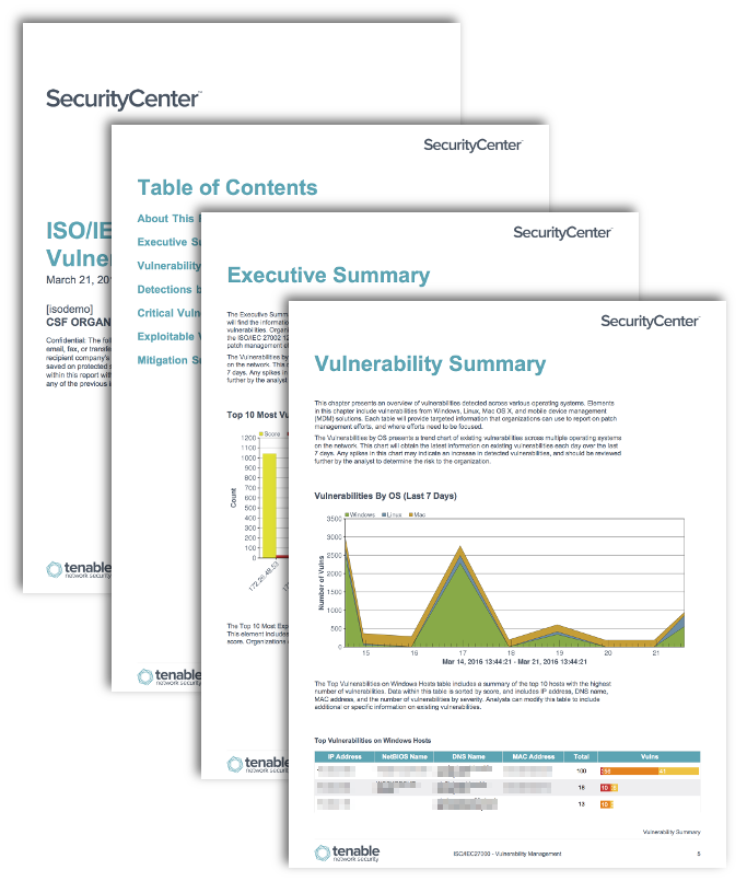 ISO/IEC27000: Vulnerability Management Report Screenshot