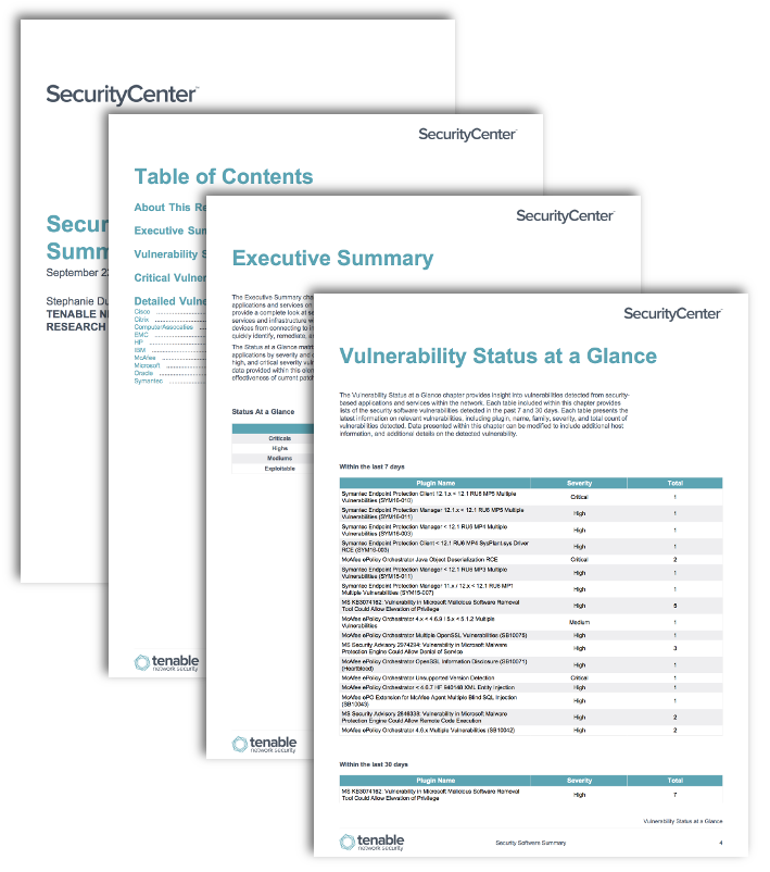 Security Software Summary Screenshot Report
