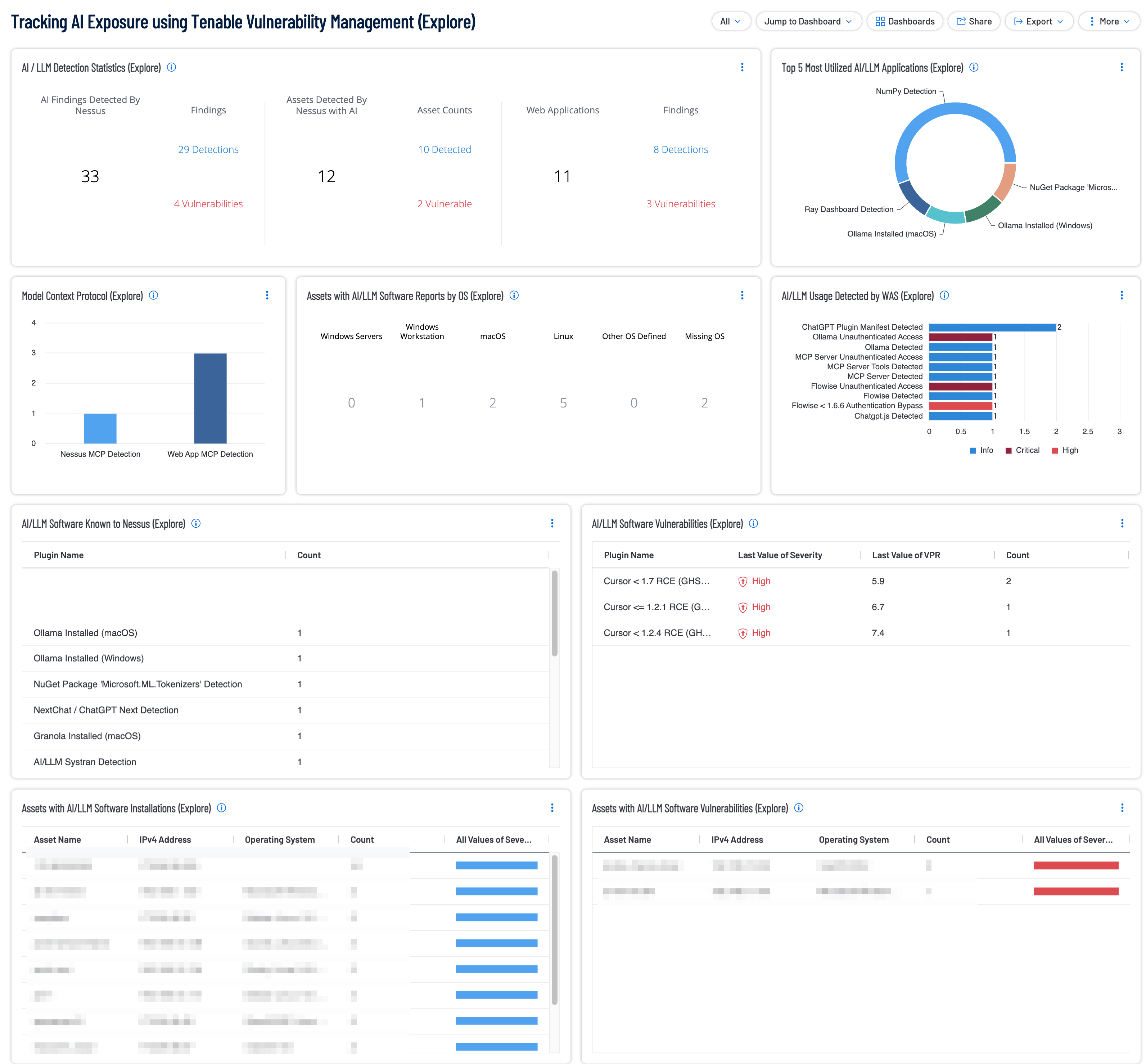 Tracking AI Exposure using Tenable Vulnerability Management (Explore)