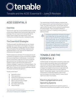 Tenable and the ACSC Essential 8 Overview