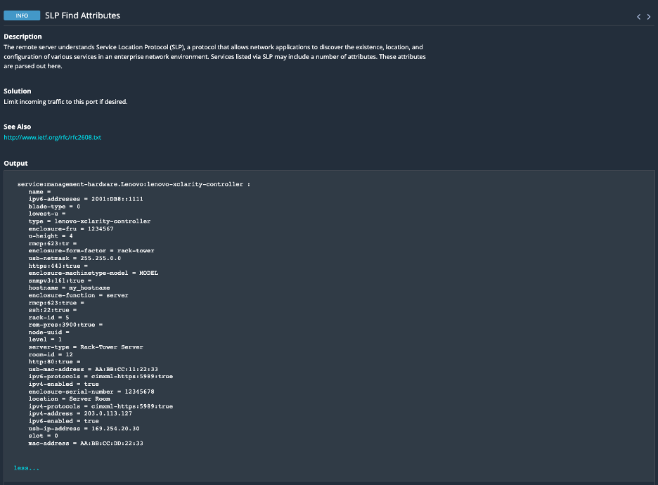 How to use SLP to find exposed management interfaces - Tenable Nessus example