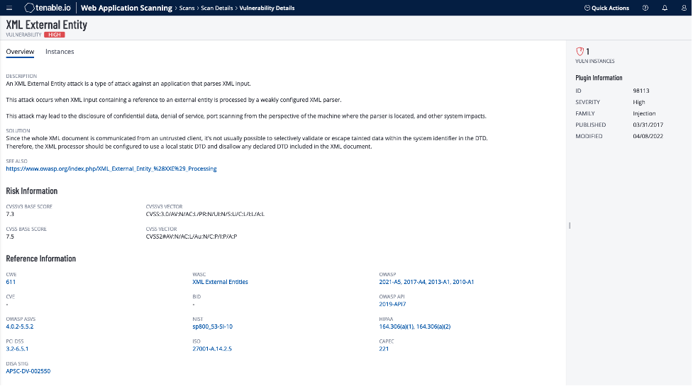 Identifying XML External Entity: How Tenable.io Web Application Scanning Can Help