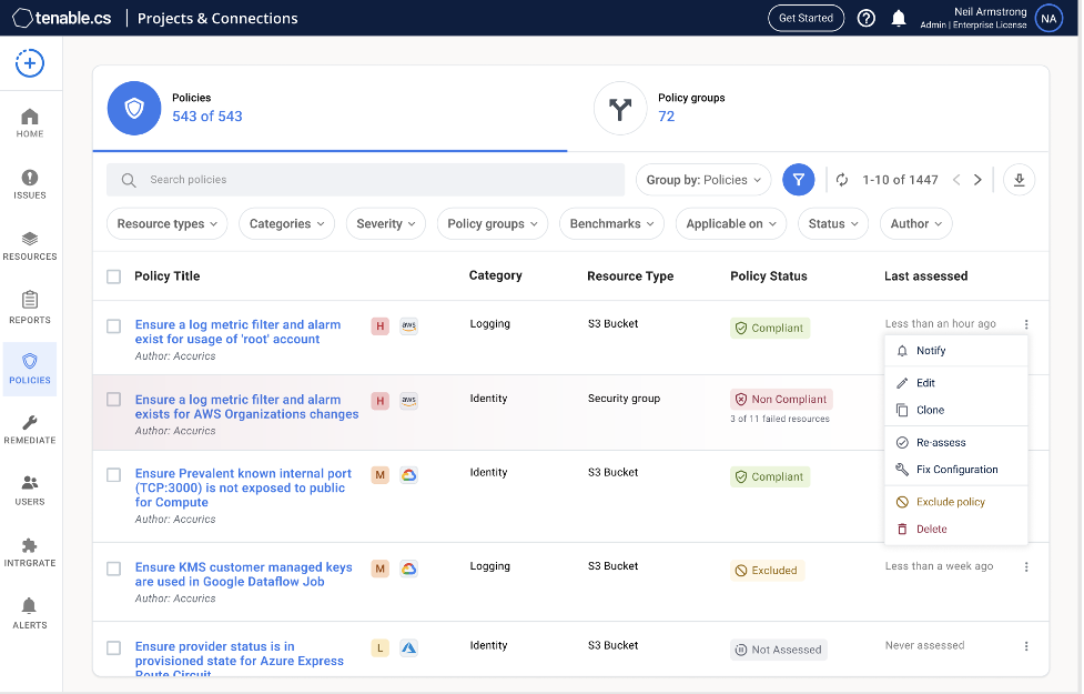 Tenable Cloud Security Automated Workflows