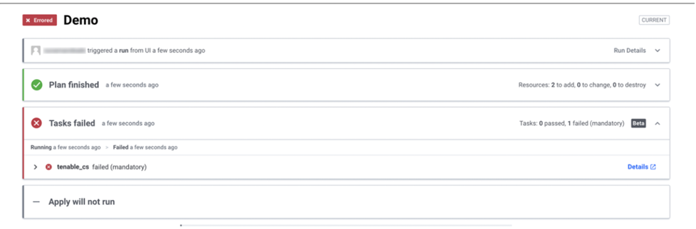 Integração do Tenable.cs com o Terraform Cloud Run Task da HashiCorp