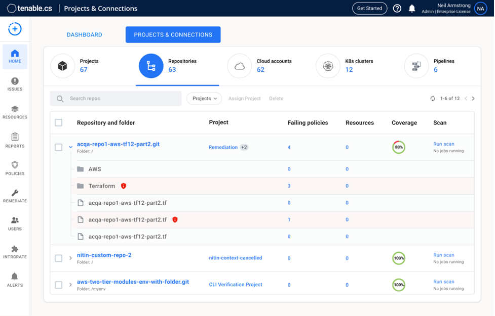 Tenable.cs Escaneo e integración de gestión de código fuente mejorados: