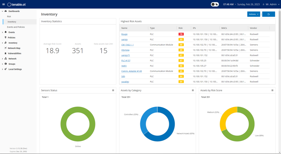 Tenable OT Security uses active sensors that can be deployed deep within network segments, sniffing packets to identify the devices communicating on the wire