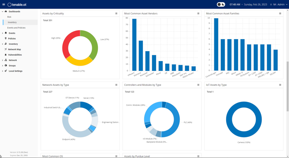 All Tenable OT Security dashboards can quickly and easily be exported as PDF reports and shared with all key stakeholders