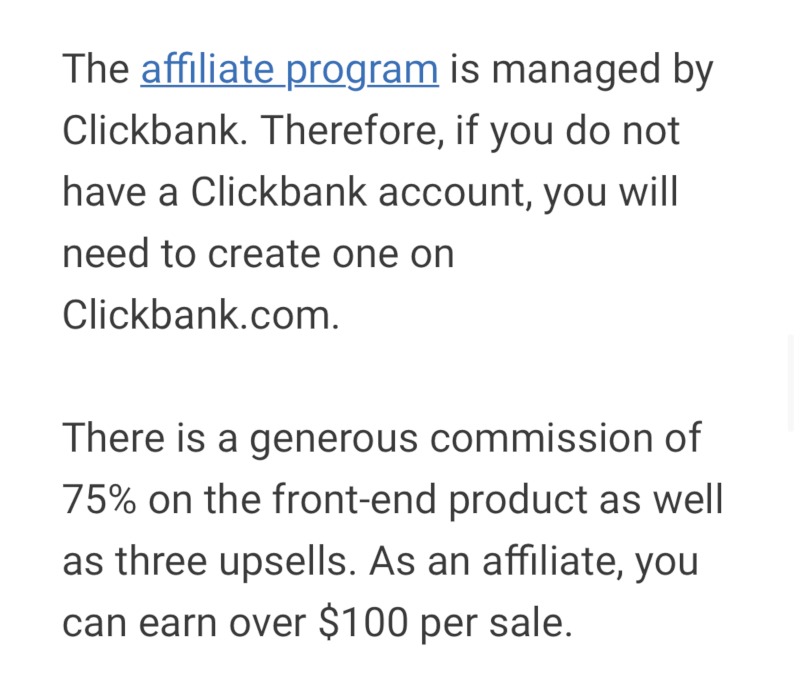 Affiliate program for smoothie product is very generous according to a reviewer