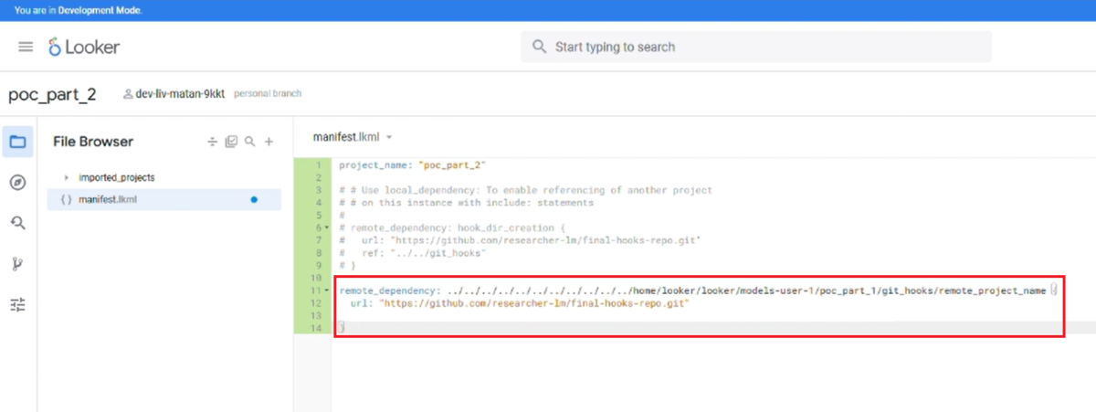 LookML remote dependency