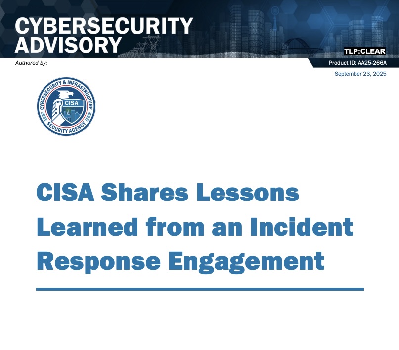 Cover page of CISA advisory