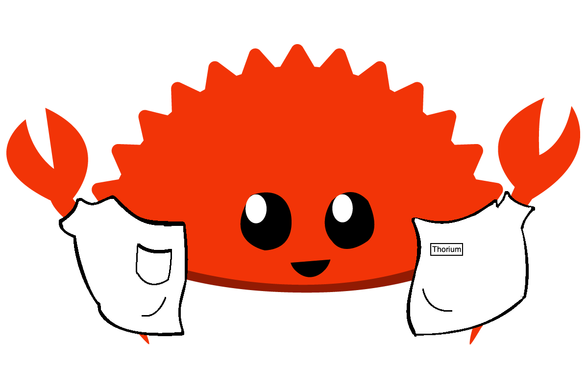 Cartoon of an orange crab representing CISA's malware analysis tool Thorium
