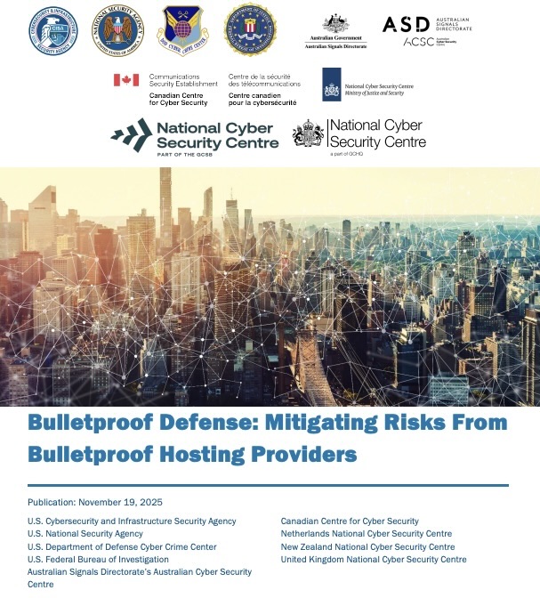 Cover page of CISA advisory “Bulletproof Defense: Mitigating Risks From Bulletproof Hosting Providers”