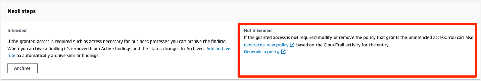 reference to generate a policy based on access activity in AWS Access Analyzer