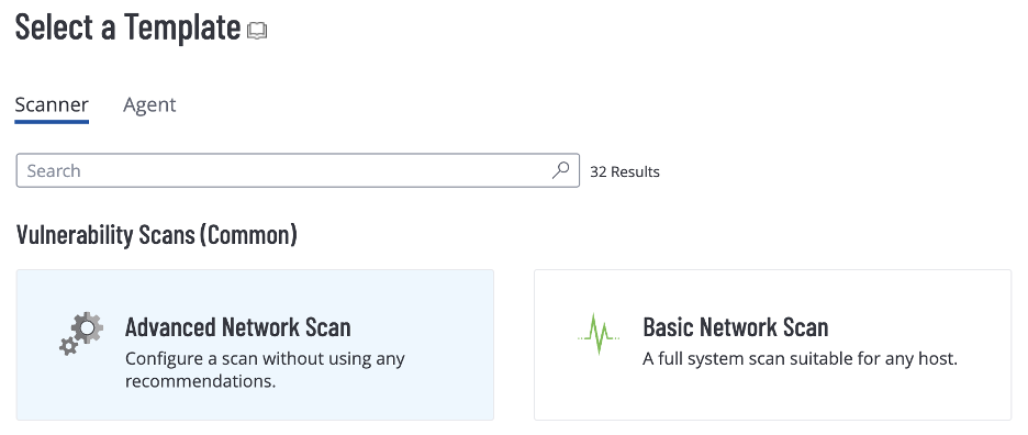 Use basic or advanced scan policies for vulnerability scans