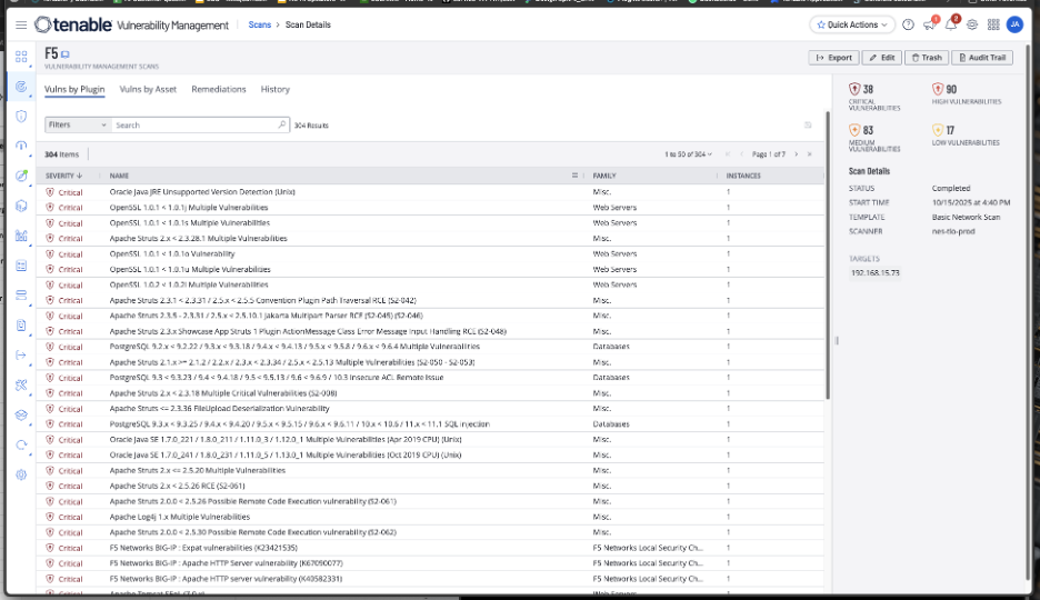 How to find all known F5 BIG-IP CVEs using Tenable Vulnerability Management