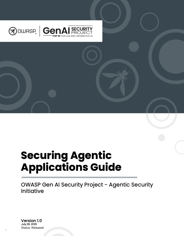 Cover page of OWASP "Securing Agentic Applications Guide" report from OWASP