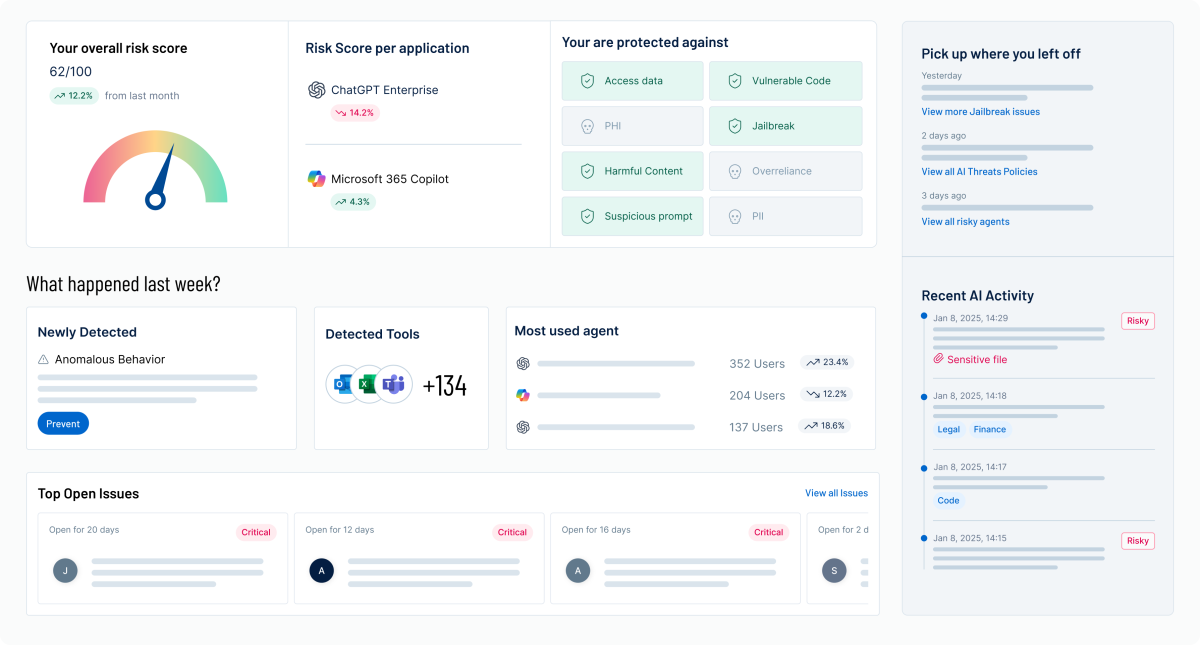 Tenable One에 Tenable AI Exposure 대시보드
