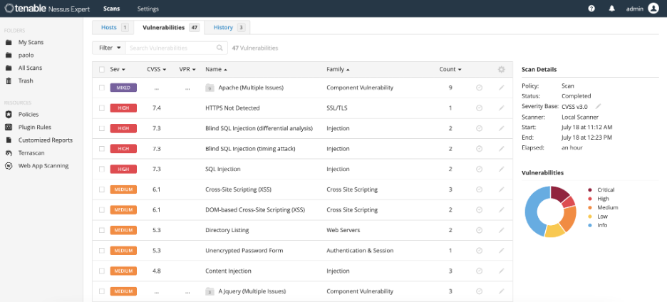 Tenable Nessus Web App Scanning