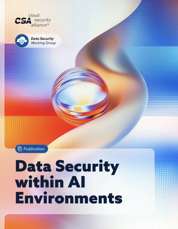 Cover page of CSA report  “Data Security within AI Environments”